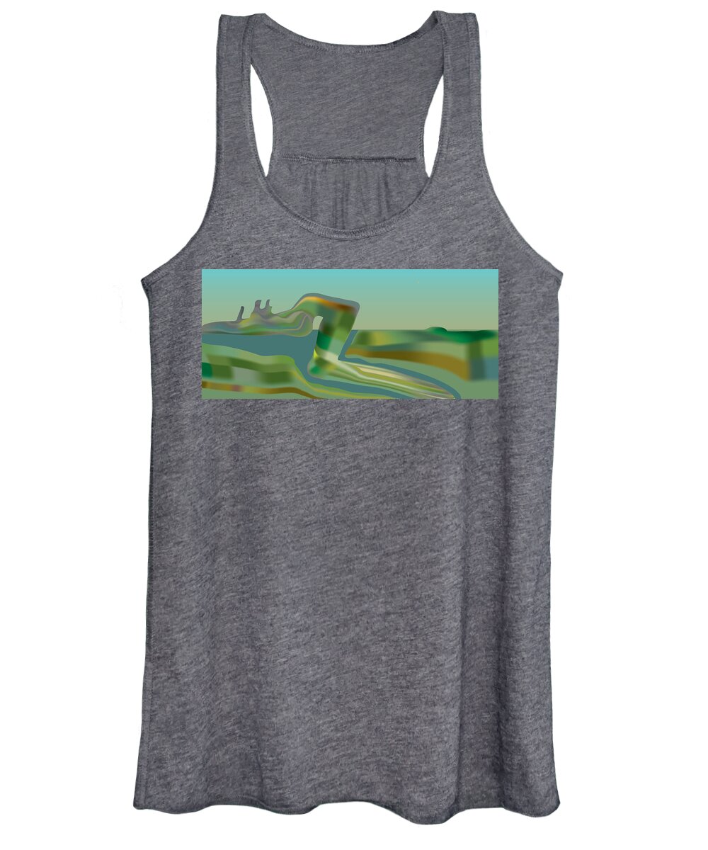River Women's Tank Top featuring the digital art Painted Riverland by Kevin McLaughlin