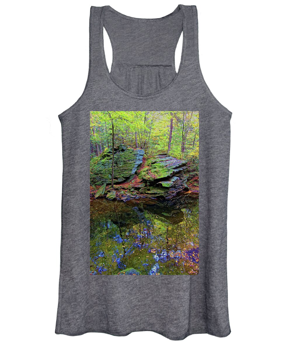 Water Women's Tank Top featuring the photograph Painted Rocks by Doolittle Photography and Art