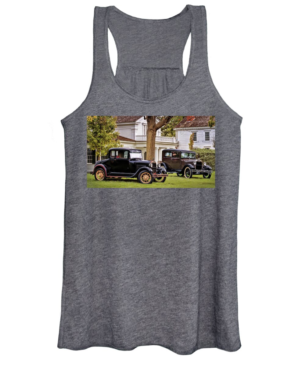 Car Women's Tank Top featuring the photograph Pair of Ford Model A by Susan Rissi Tregoning