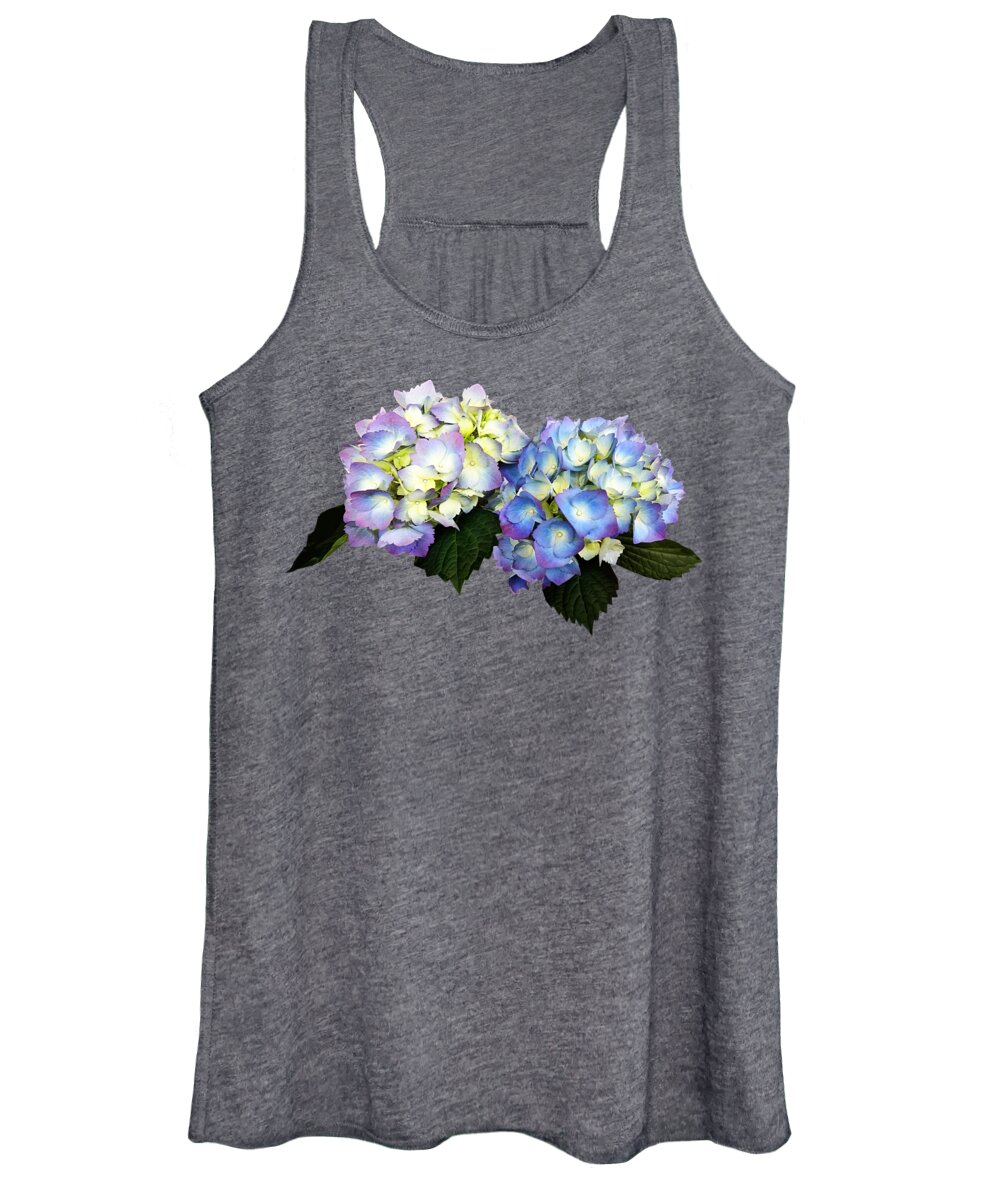 Hydrangea Women's Tank Top featuring the photograph Pale Pink and Blue Hydrangea by Susan Savad
