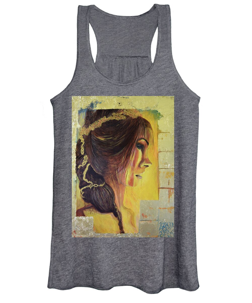 Portraits Women's Tank Top featuring the painting Pandora by Toni Willey
