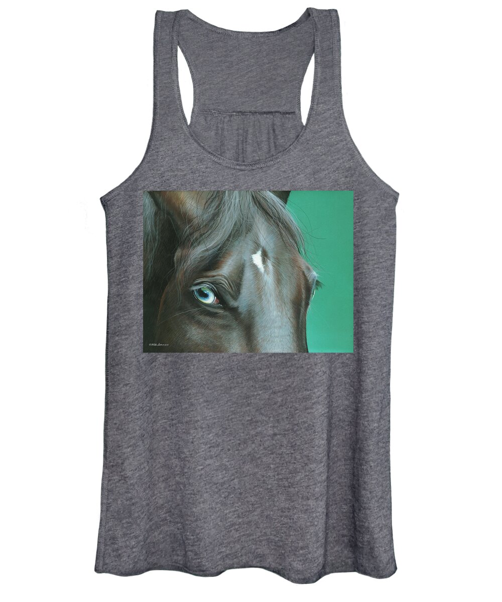 Horse Women's Tank Top featuring the painting Pappy by Mike Brown