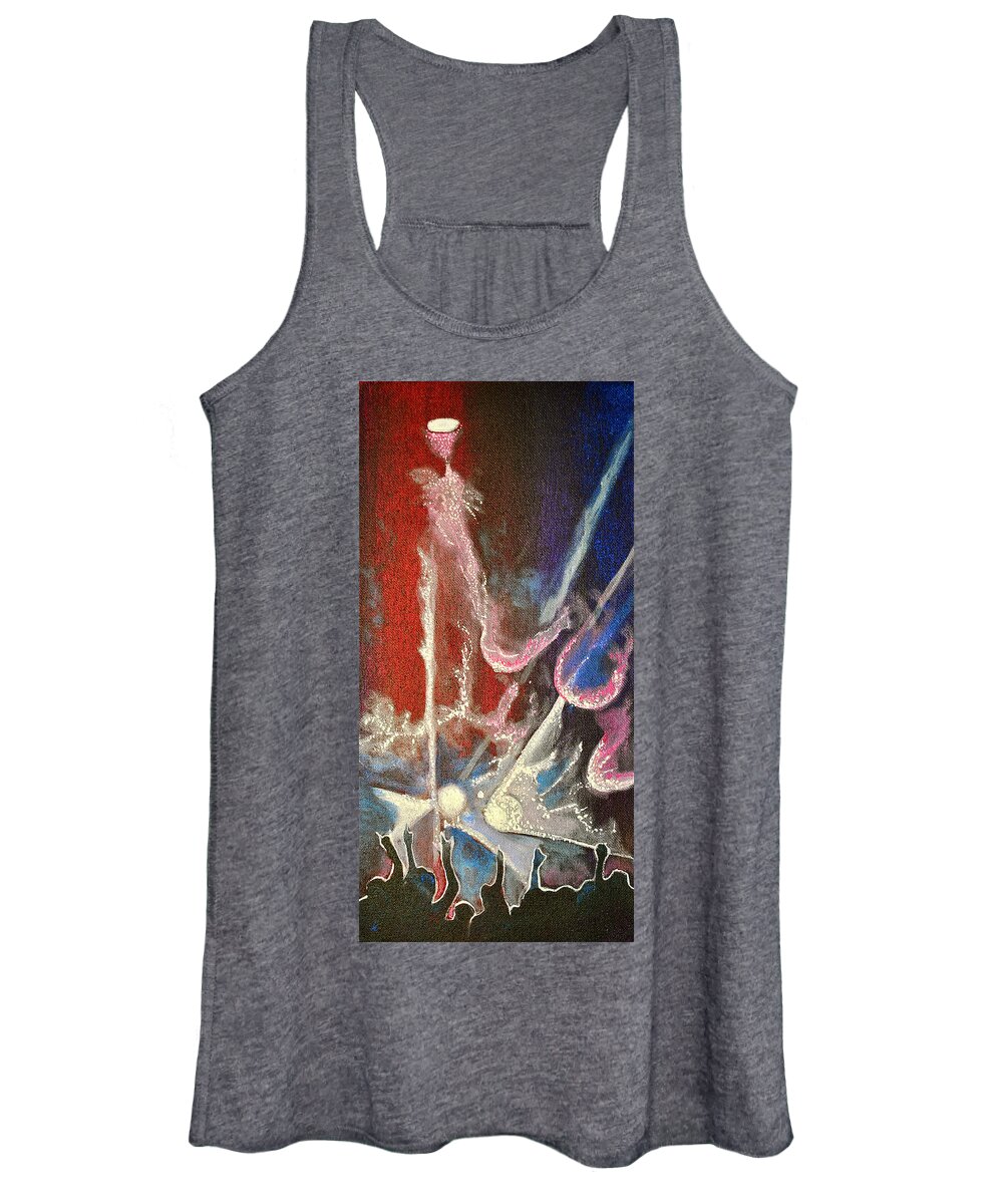 Night Lights Women's Tank Top featuring the painting Party Night by Patricia Arroyo