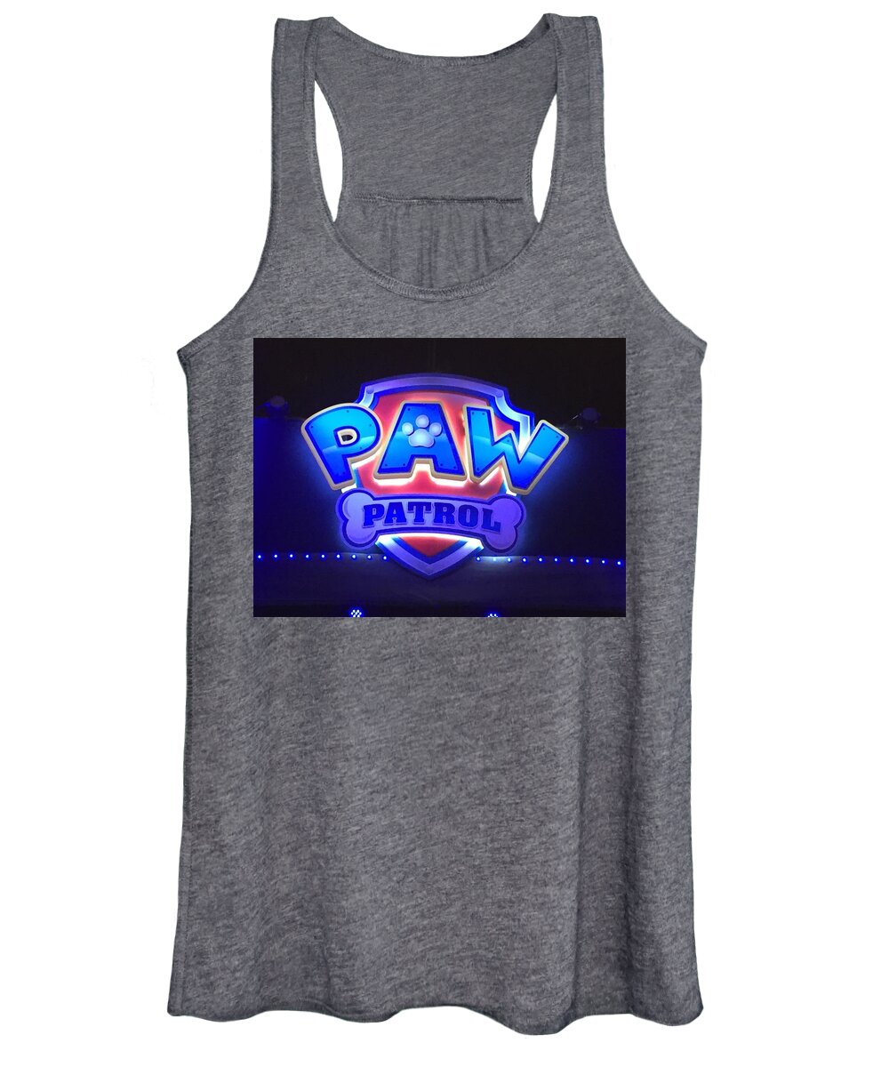 Paw Patrol Kids Sign Colorful Women's Tank Top featuring the photograph Paw Patrol by Scott Burd