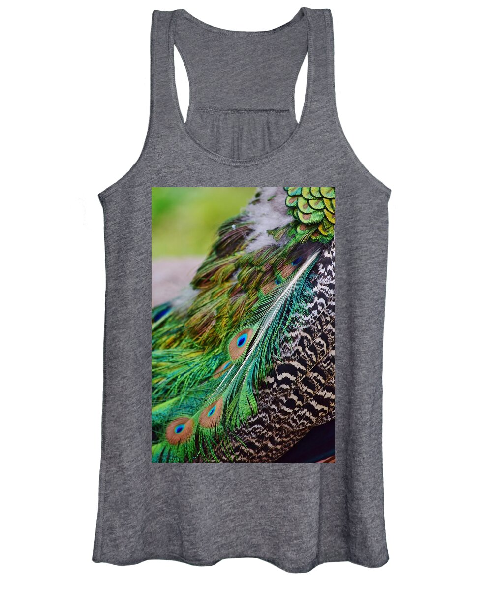 Peacock Women's Tank Top featuring the photograph Peacock by Nicole Lloyd