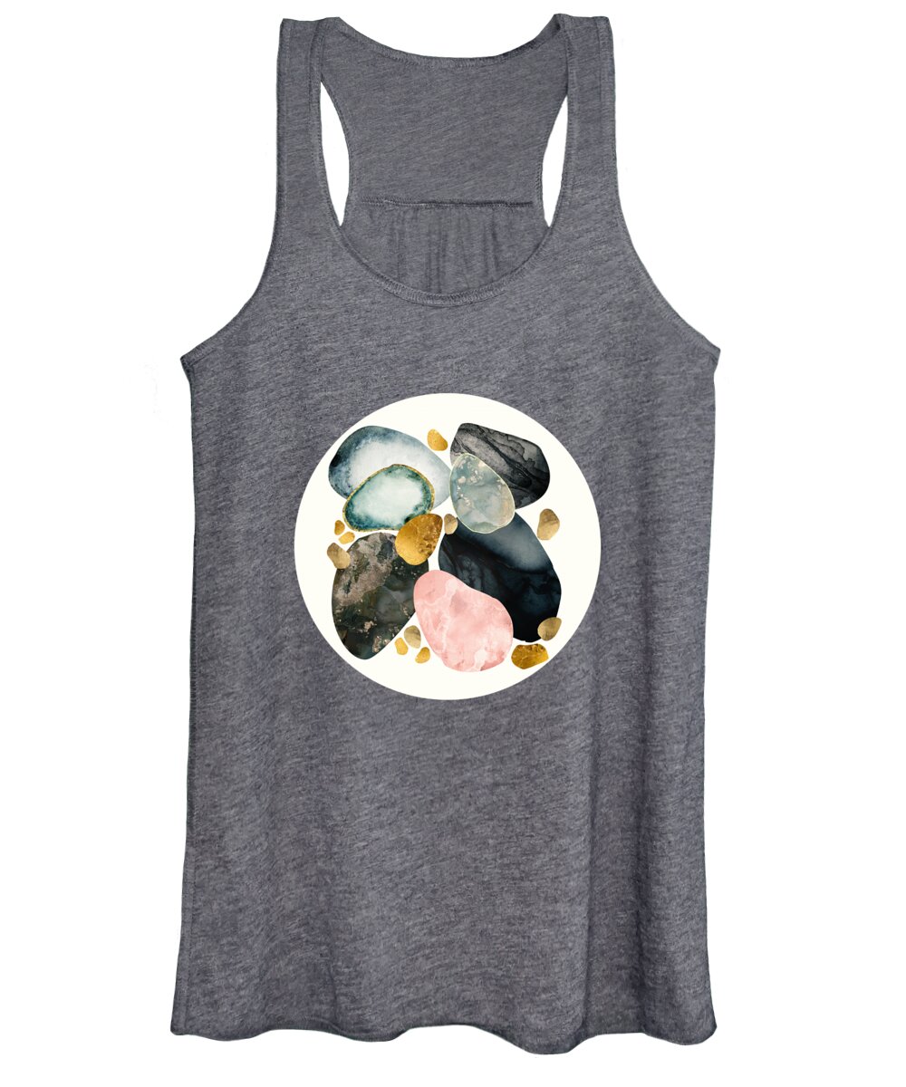 Digital Women's Tank Top featuring the digital art Pebble Abstract by Spacefrog Designs