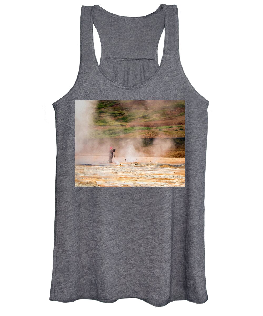 Iceland Women's Tank Top featuring the photograph Photographers searching for composition VI by Izet Kapetanovic