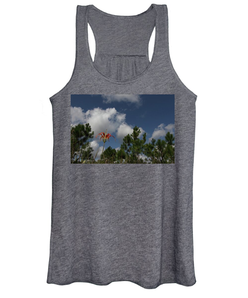 Pine Lily Women's Tank Top featuring the photograph Pine Lily and Pines by Paul Rebmann