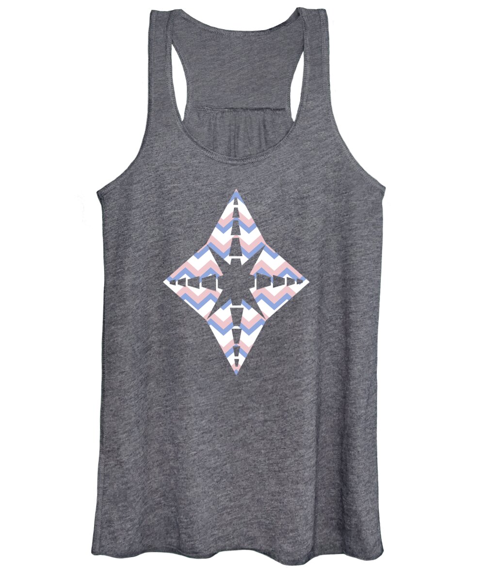 Chevron Women's Tank Top featuring the mixed media Pink Blue Chevron Pattern by Christina Rollo