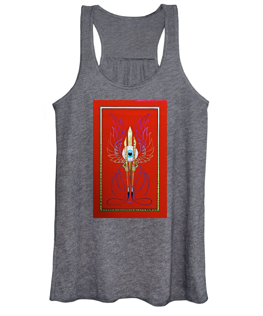 Pinstripe Art Women's Tank Top featuring the painting Pinstriper's Icon by Alan Johnson