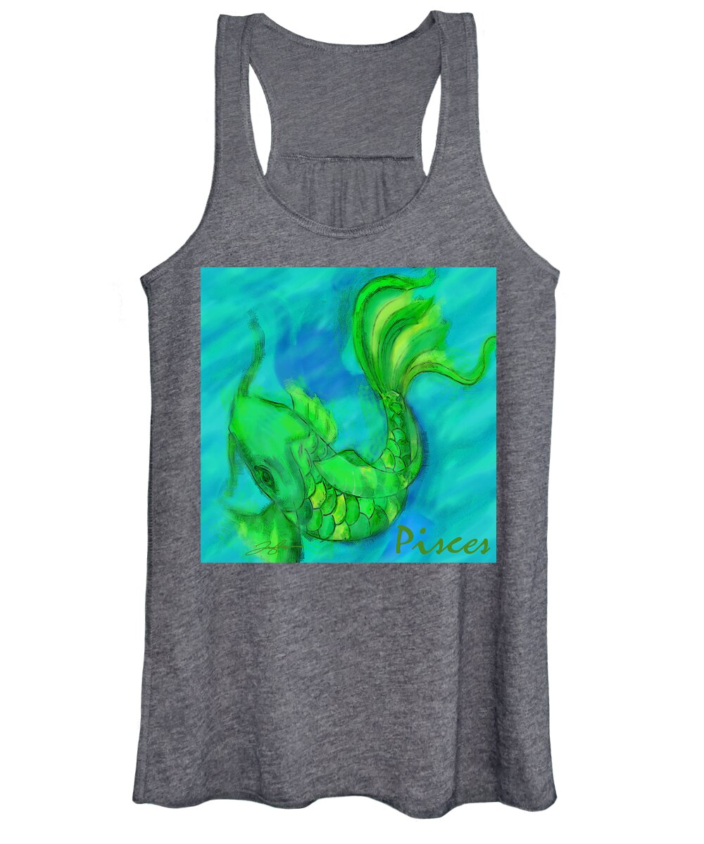 Pisces Women's Tank Top featuring the painting Pisces by Tony Franza