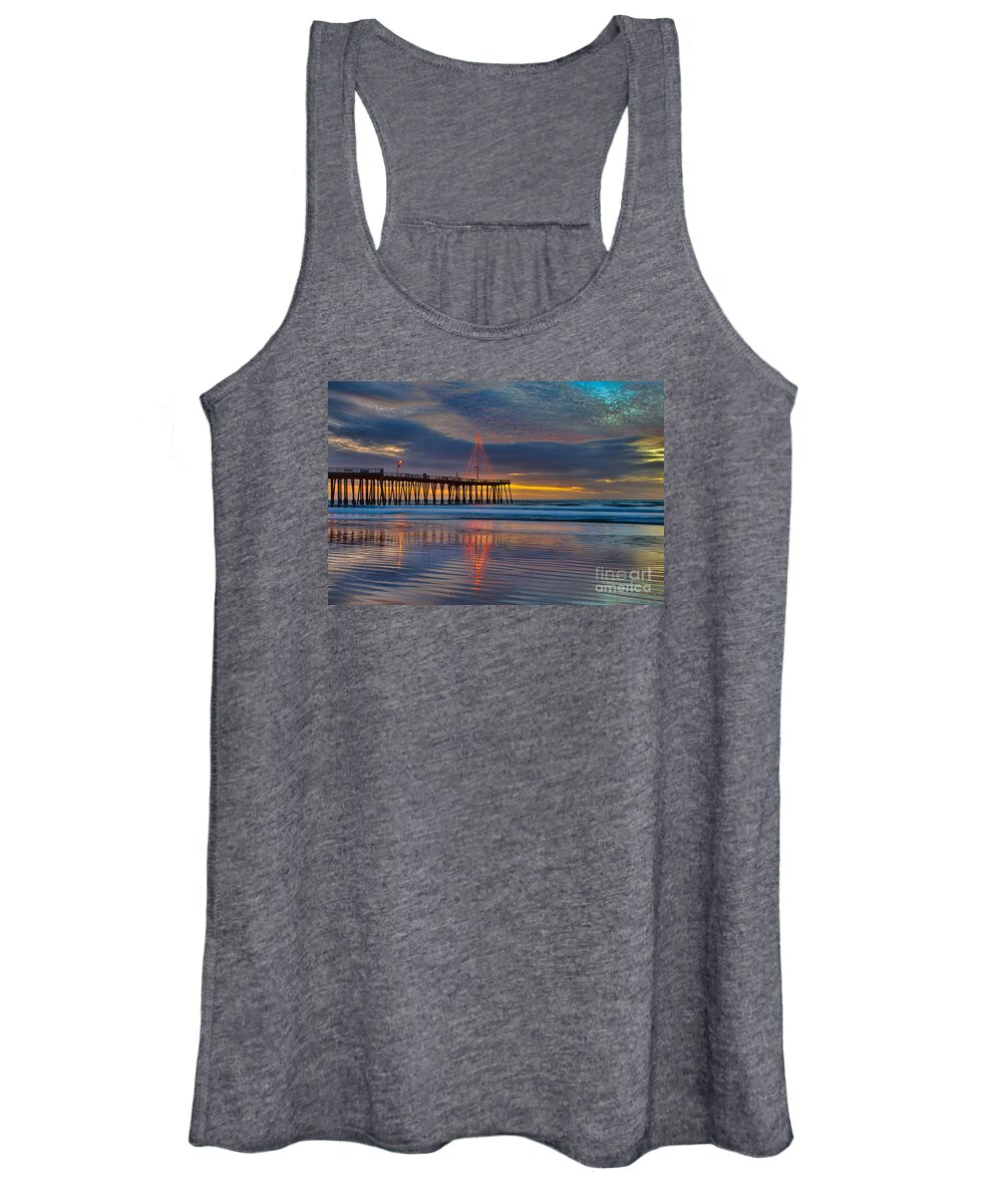 Pismo Women's Tank Top featuring the photograph Pismo Beach Christmas by Mimi Ditchie