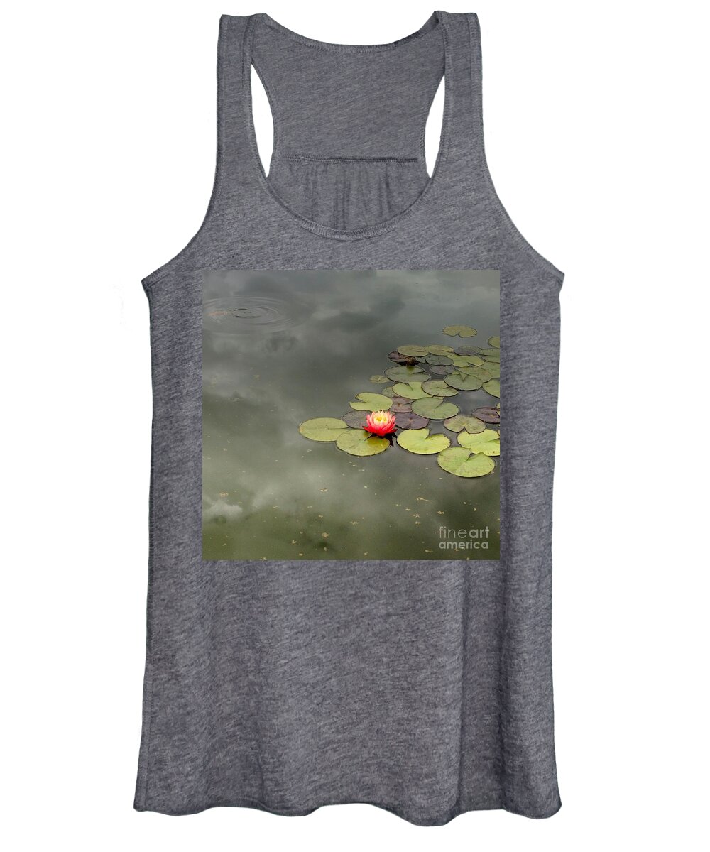 Water Lily Women's Tank Top featuring the photograph Pond Reflections and Water Lily by Anita Adams