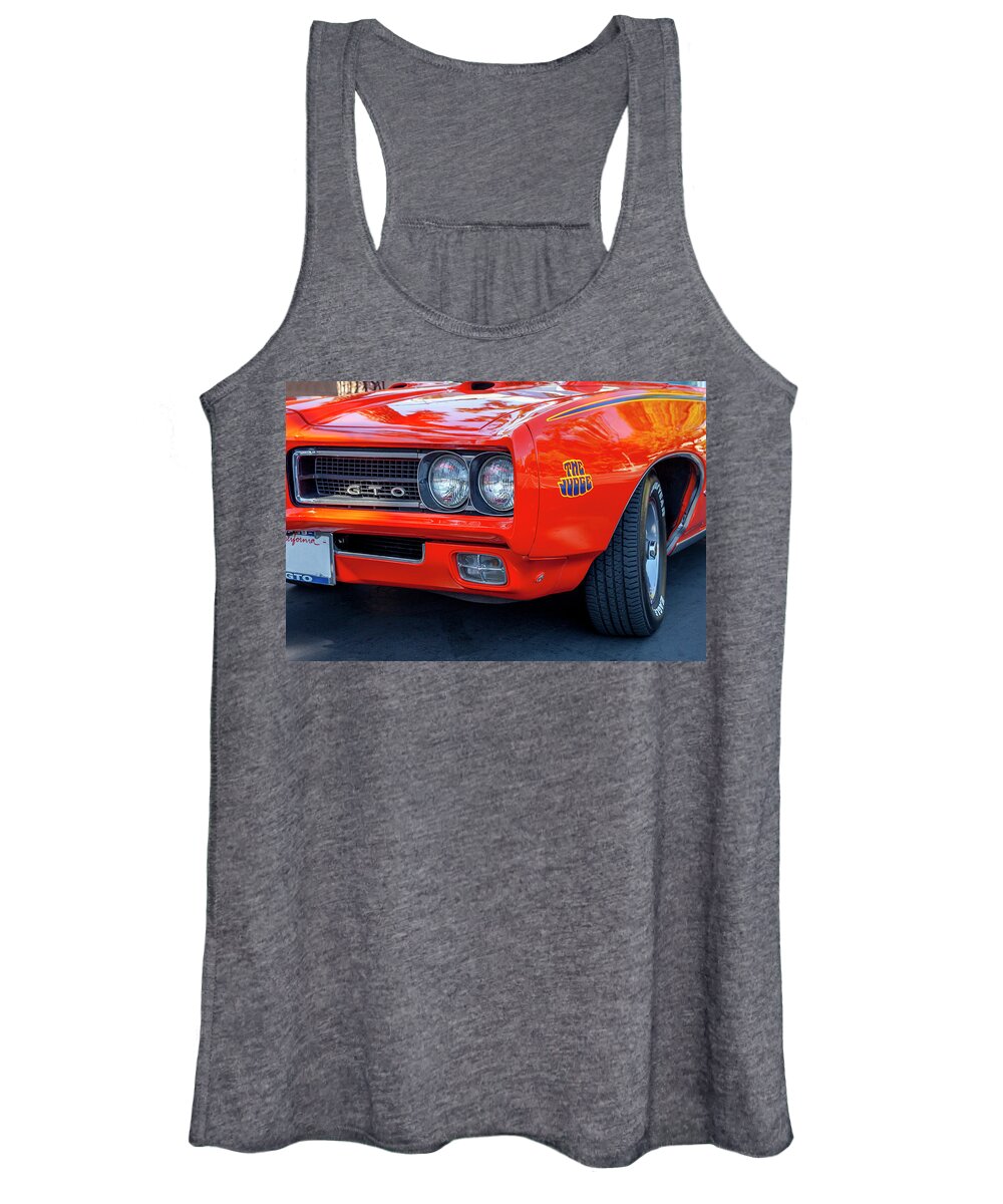 Pontaic Women's Tank Top featuring the photograph Pontiac G T O Judge 1969 Convertible by Gene Parks