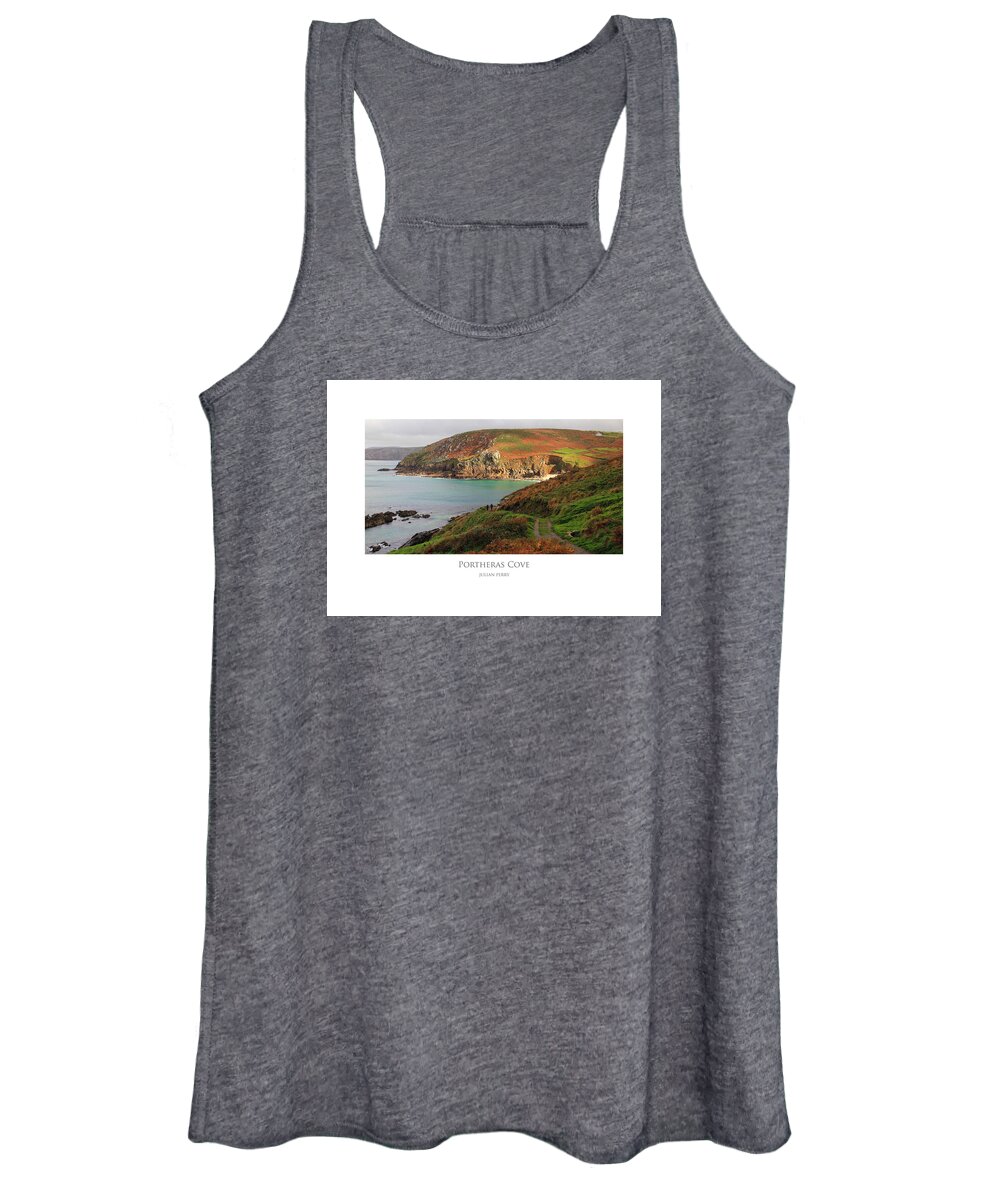 Cornwall Women's Tank Top featuring the digital art Portheras Cove by Julian Perry