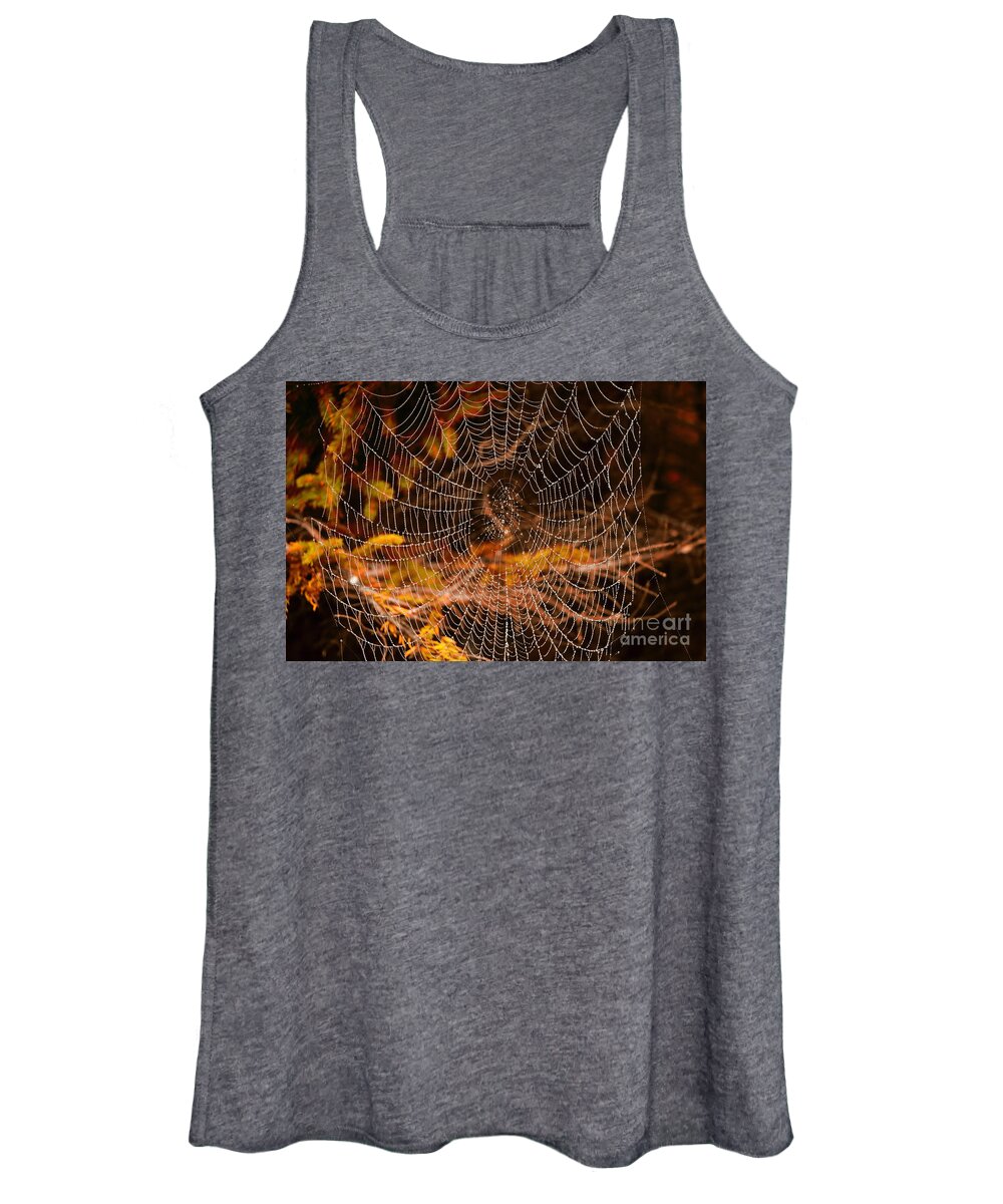 Spider Web Women's Tank Top featuring the photograph Preparing for Halloween by Elizabeth Dow