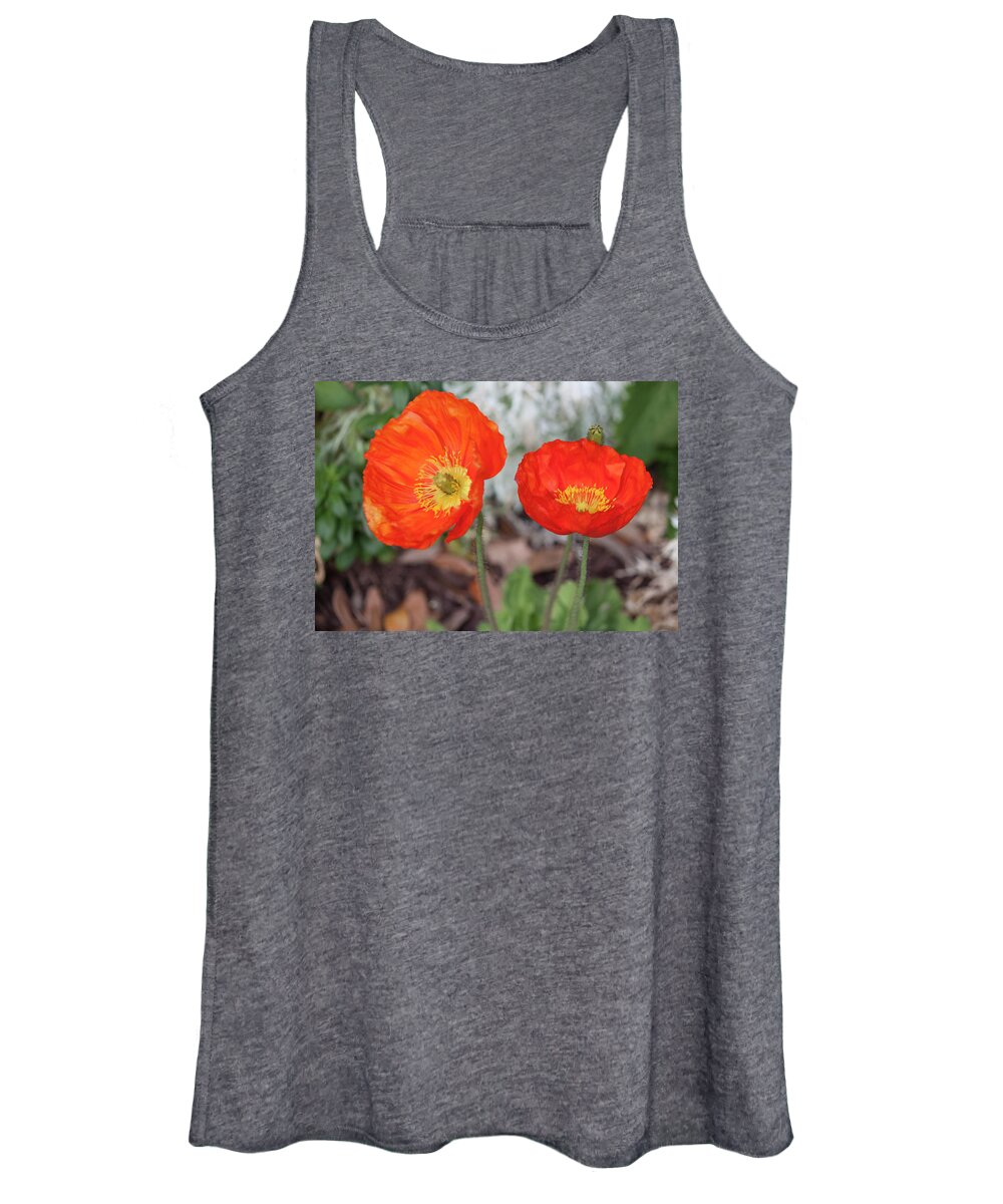 Photograph Women's Tank Top featuring the photograph Pretty Poppies by Suzanne Gaff
