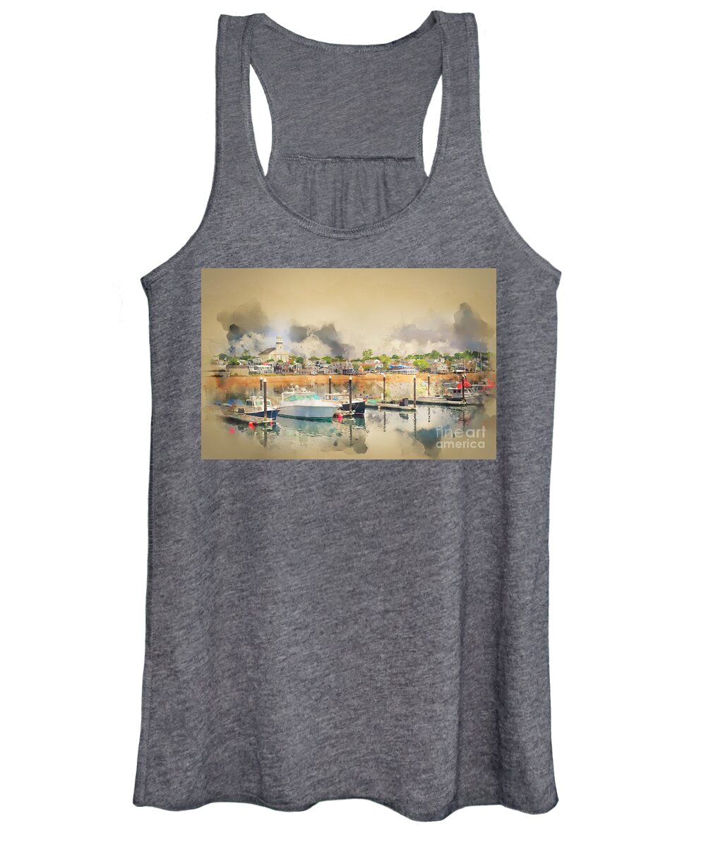 Provincetown Women's Tank Top featuring the photograph Provincetown Harbor Cape Cod by Jack Torcello