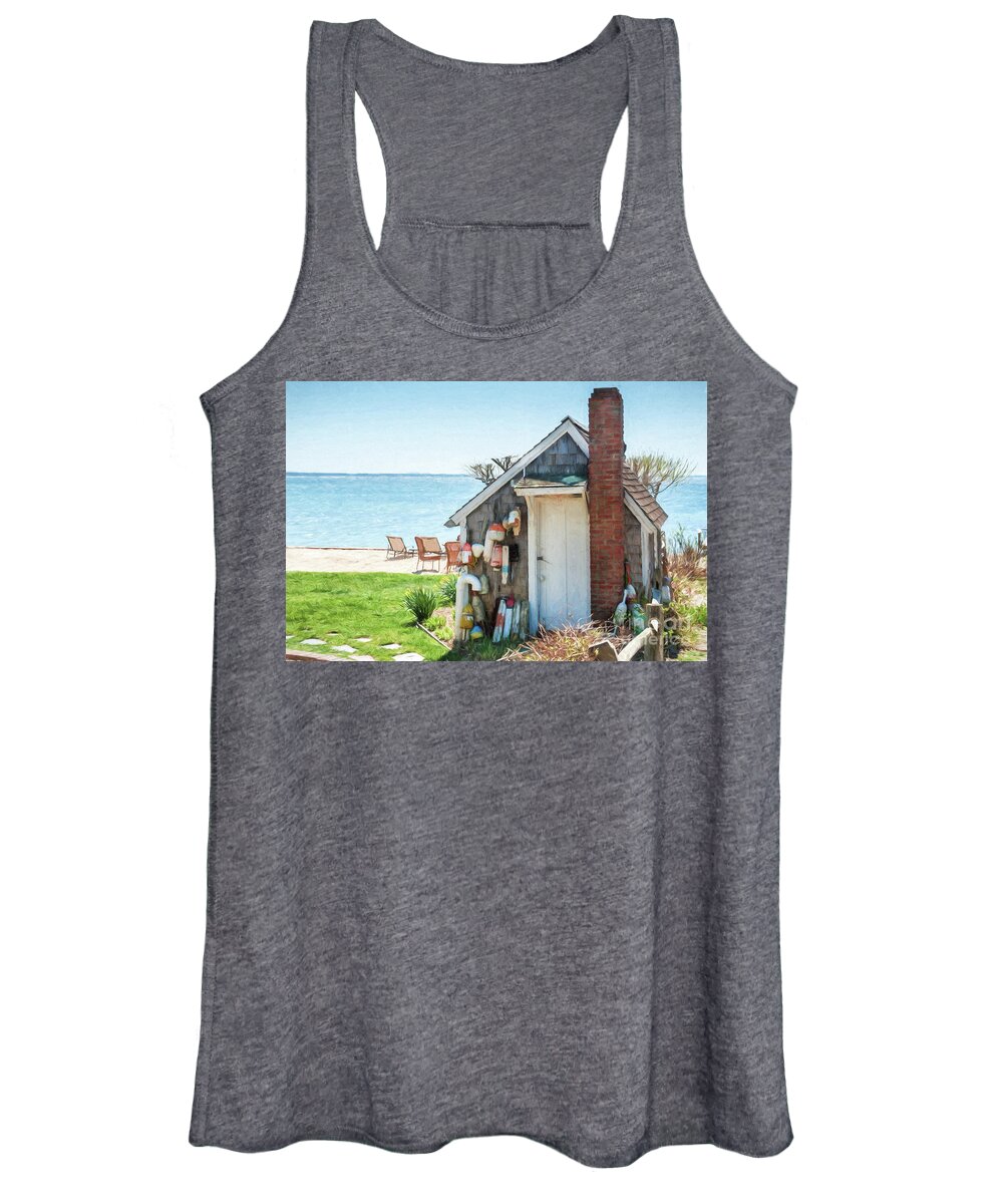 Commercial St Women's Tank Top featuring the photograph Provincetown Shed by Michael James