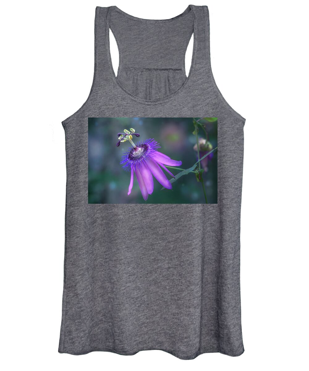 Flower Women's Tank Top featuring the photograph Purple Passion Flower by Tim Abeln