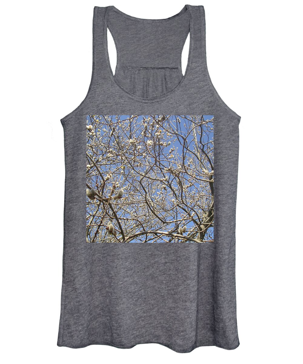Spring Women's Tank Top featuring the photograph Pussywillows Bursting to Life by Roger Swezey