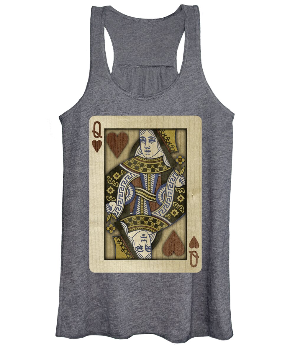 Boards Women's Tank Top featuring the photograph Queen of Hearts in Wood by YoPedro