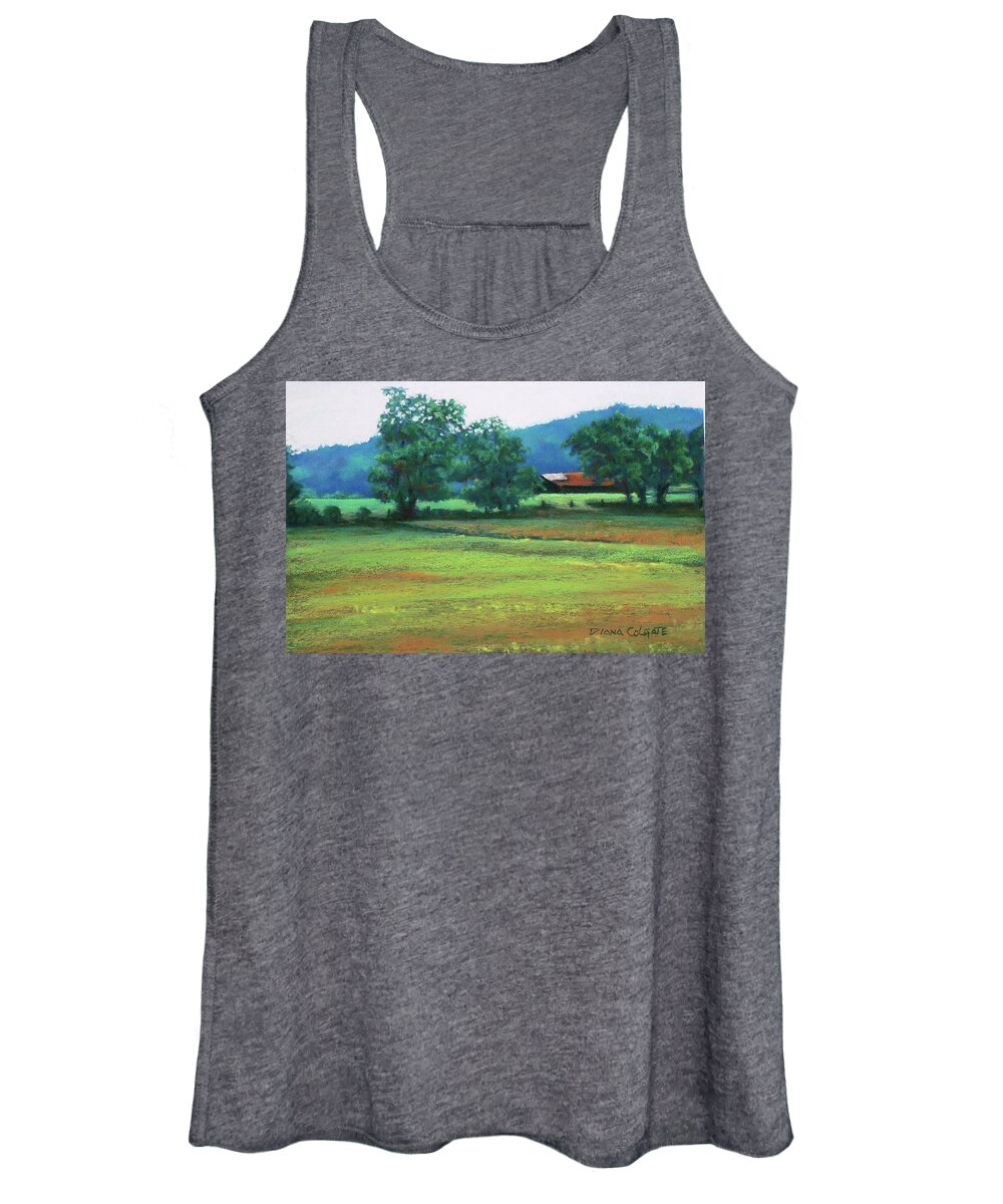 Landscape Women's Tank Top featuring the pastel Quiet Morning by Diana Colgate