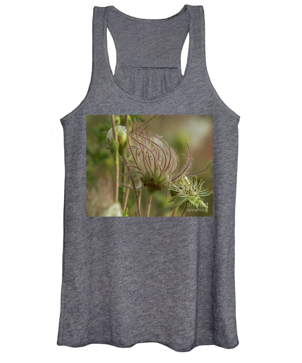Red Women's Tank Top featuring the photograph Quirky Red Squiggly Flower 2 by Christy Garavetto