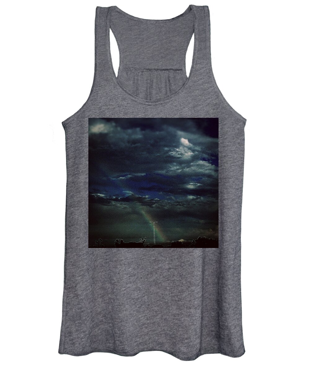 Rainbow Women's Tank Top featuring the photograph Rainbow Through The Storm by Frank J Casella