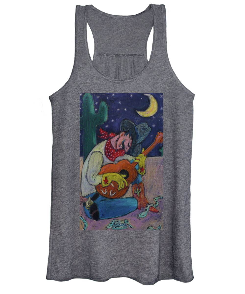 Painting Women's Tank Top featuring the painting Rattlesnake Lullaby by Todd Peterson