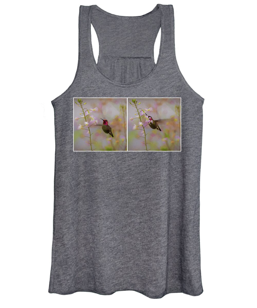 Hummingbird Women's Tank Top featuring the photograph Ready Set Feed by Mike Gifford