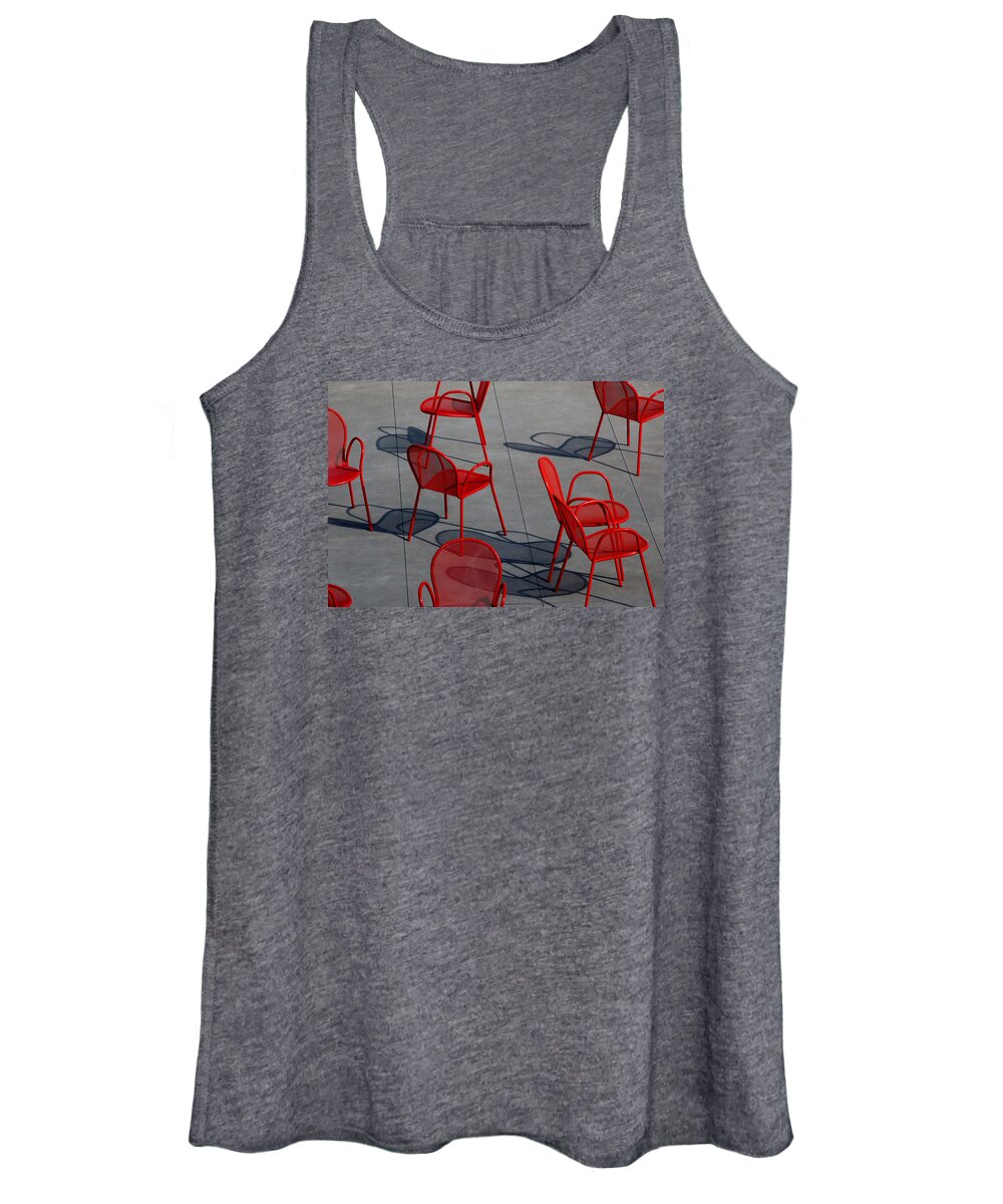Urban Women's Tank Top featuring the photograph Red Chairs by Stuart Allen