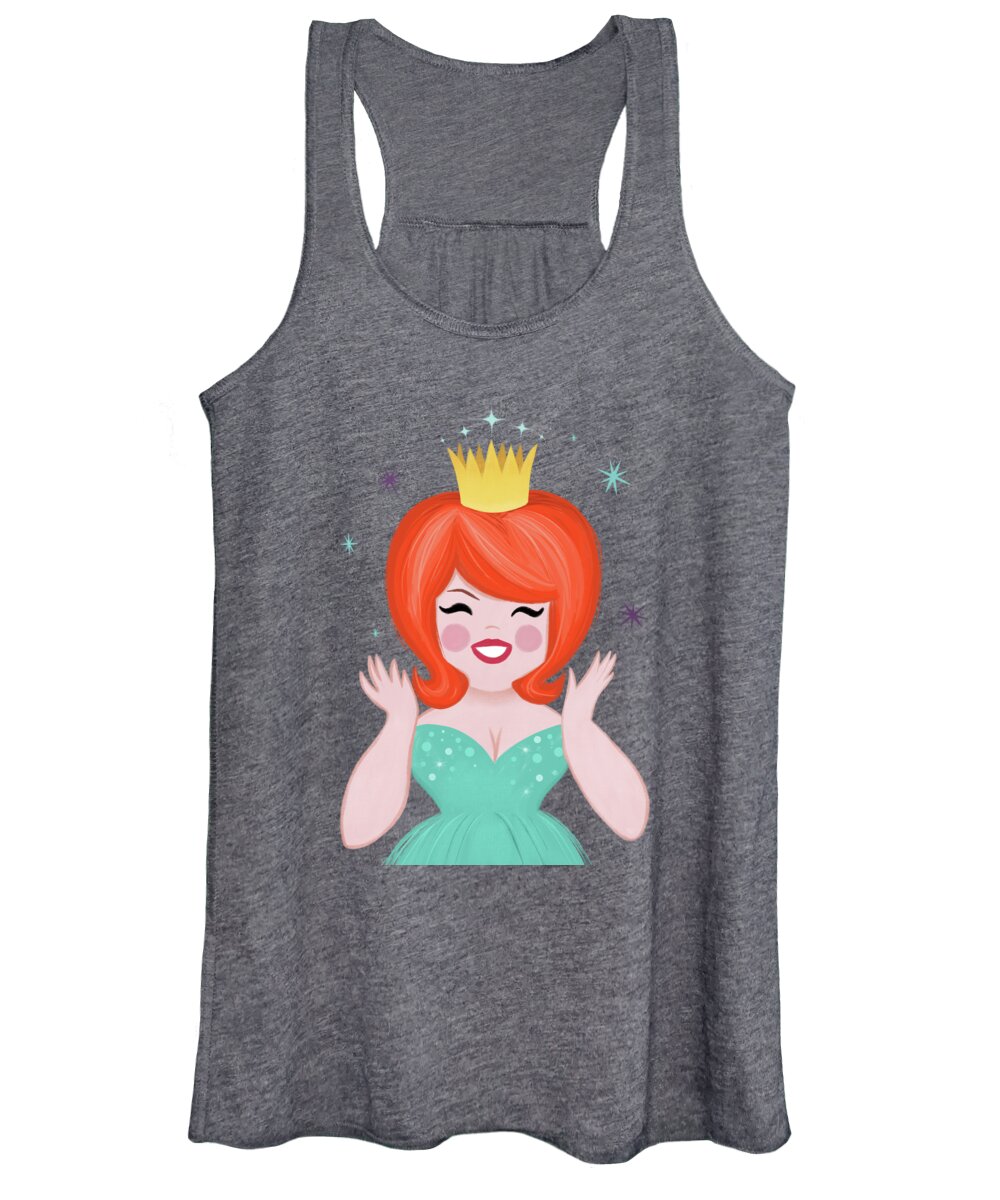 Redhead Women's Tank Top featuring the painting Red Haired Princesses Sparkle With Sunshine by Little Bunny Sunshine