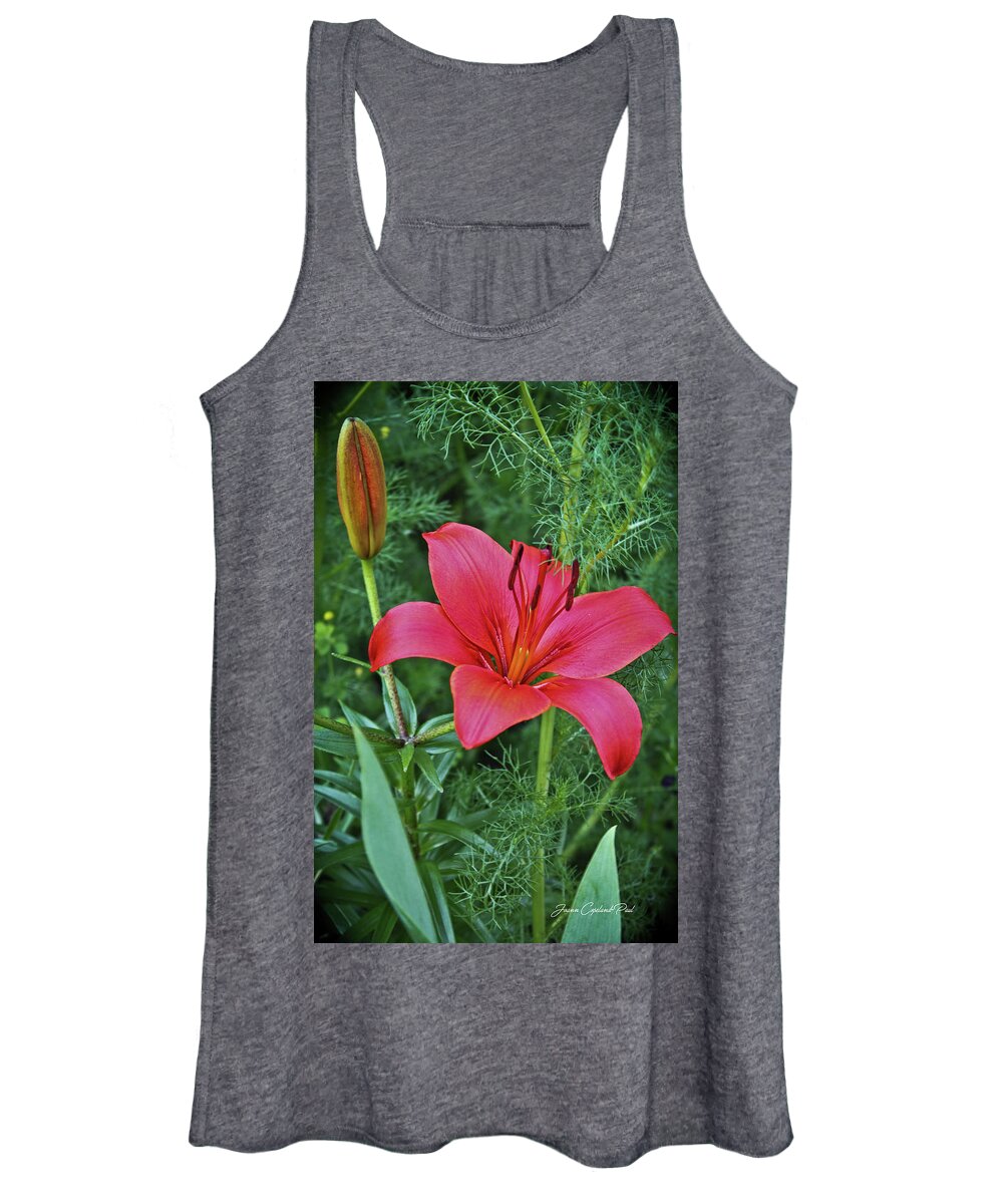 Red Lily Photographs Women's Tank Top featuring the photograph Red Lily by Joann Copeland-Paul