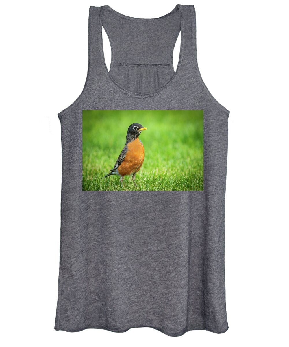 Red Women's Tank Top featuring the photograph Red Robin by Todd Ryburn