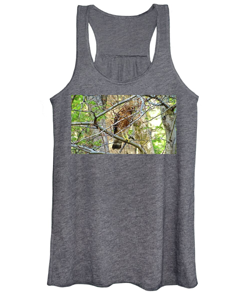 Hawk Women's Tank Top featuring the photograph Red-shouldered Hawk by Eunice Warfel