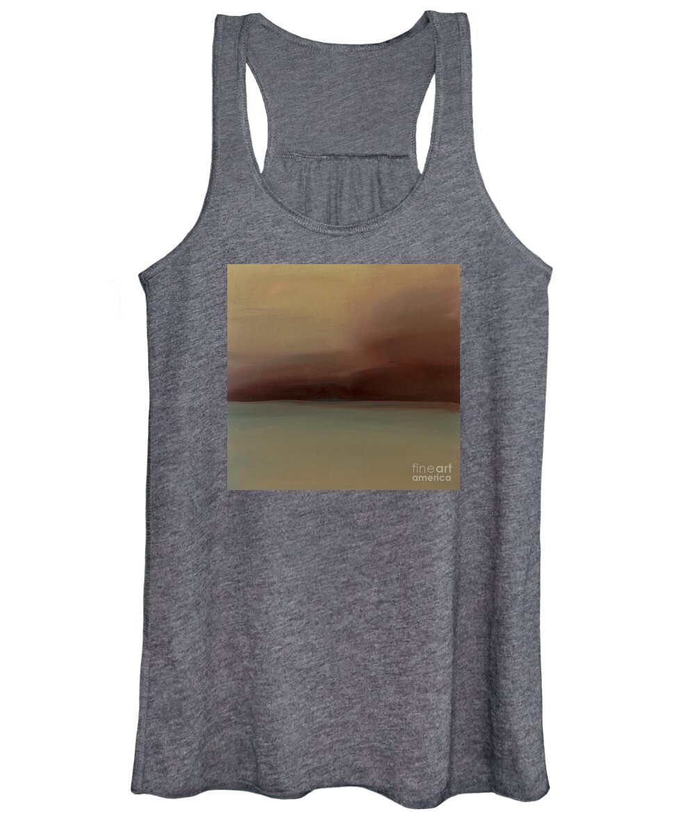 Landscape Women's Tank Top featuring the painting Red Sky by Michelle Abrams