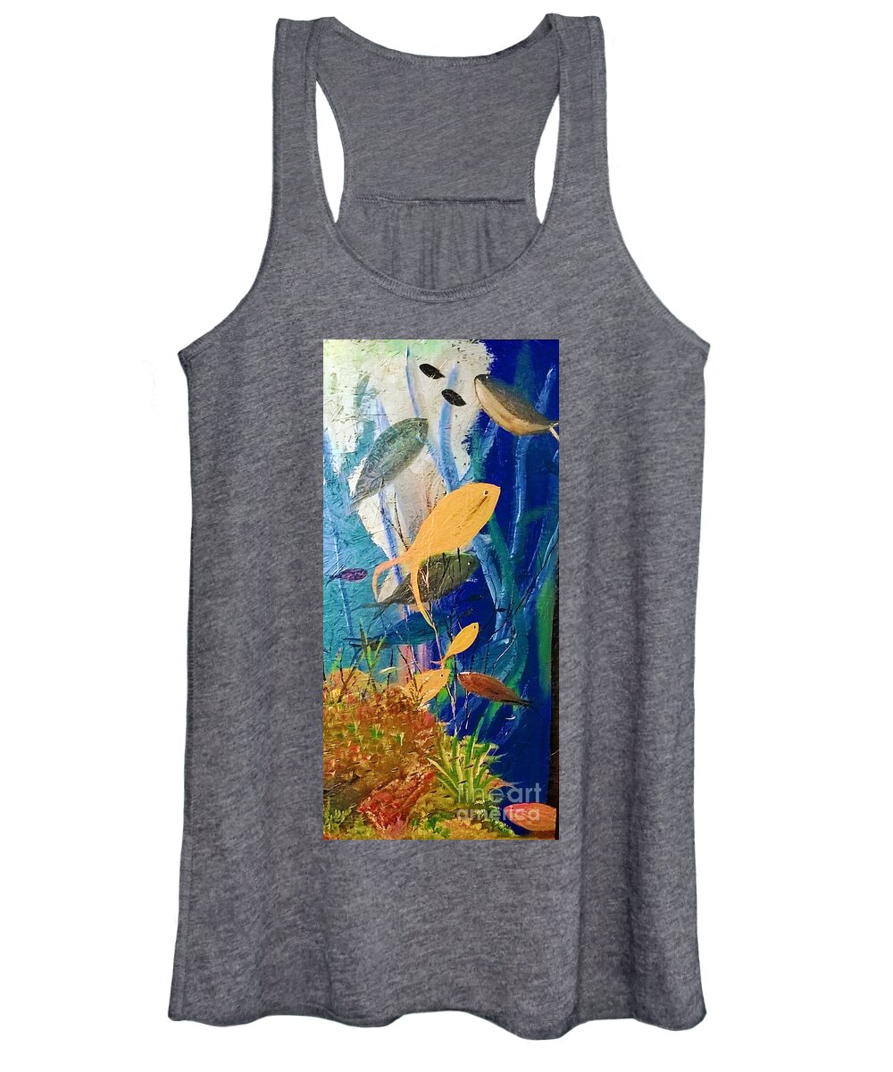 Sea Ocean Beach Fish Women's Tank Top featuring the painting Reef by James and Donna Daugherty