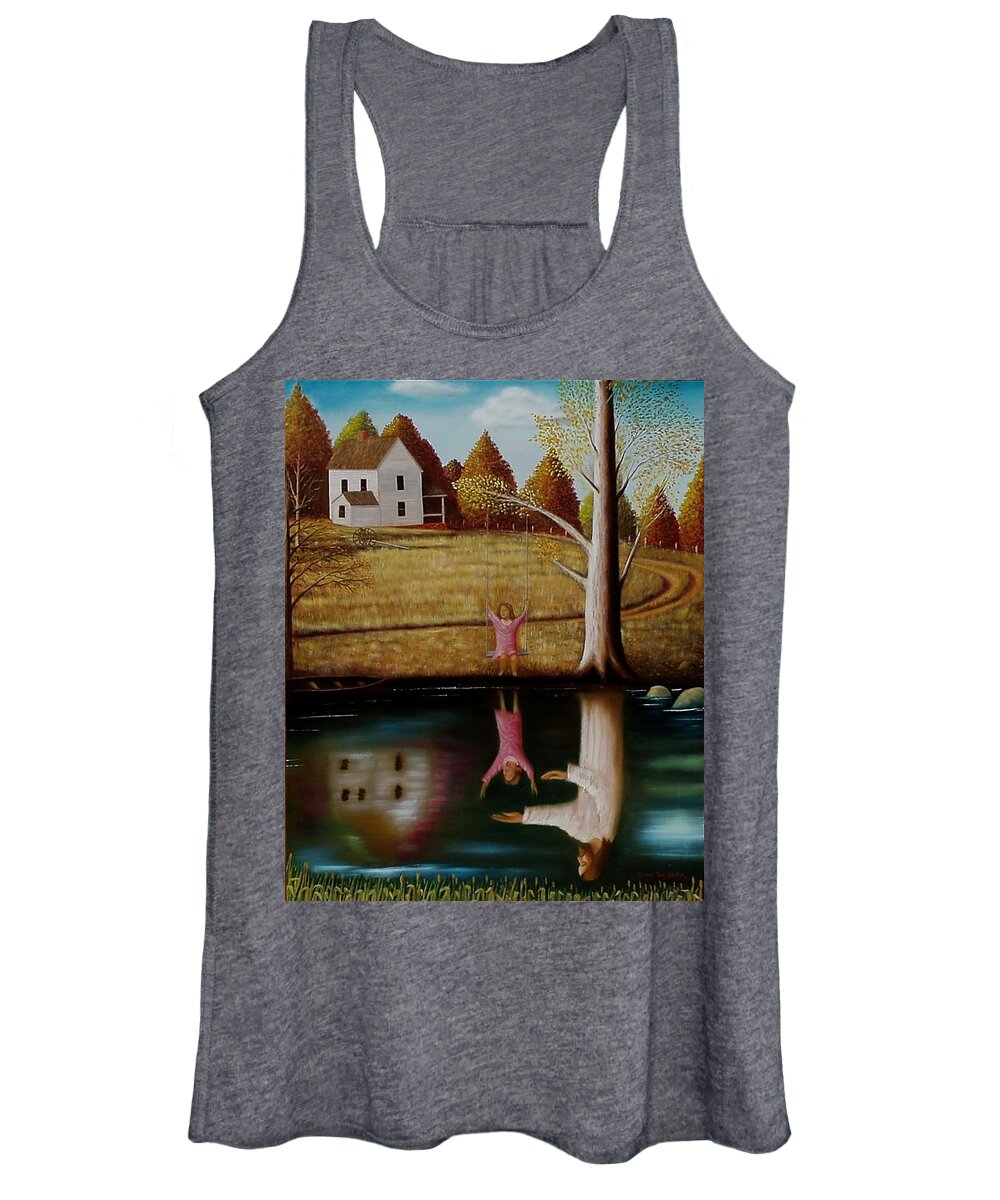 Original Sold Women's Tank Top featuring the painting Reflection of protection. by Gene Gregory