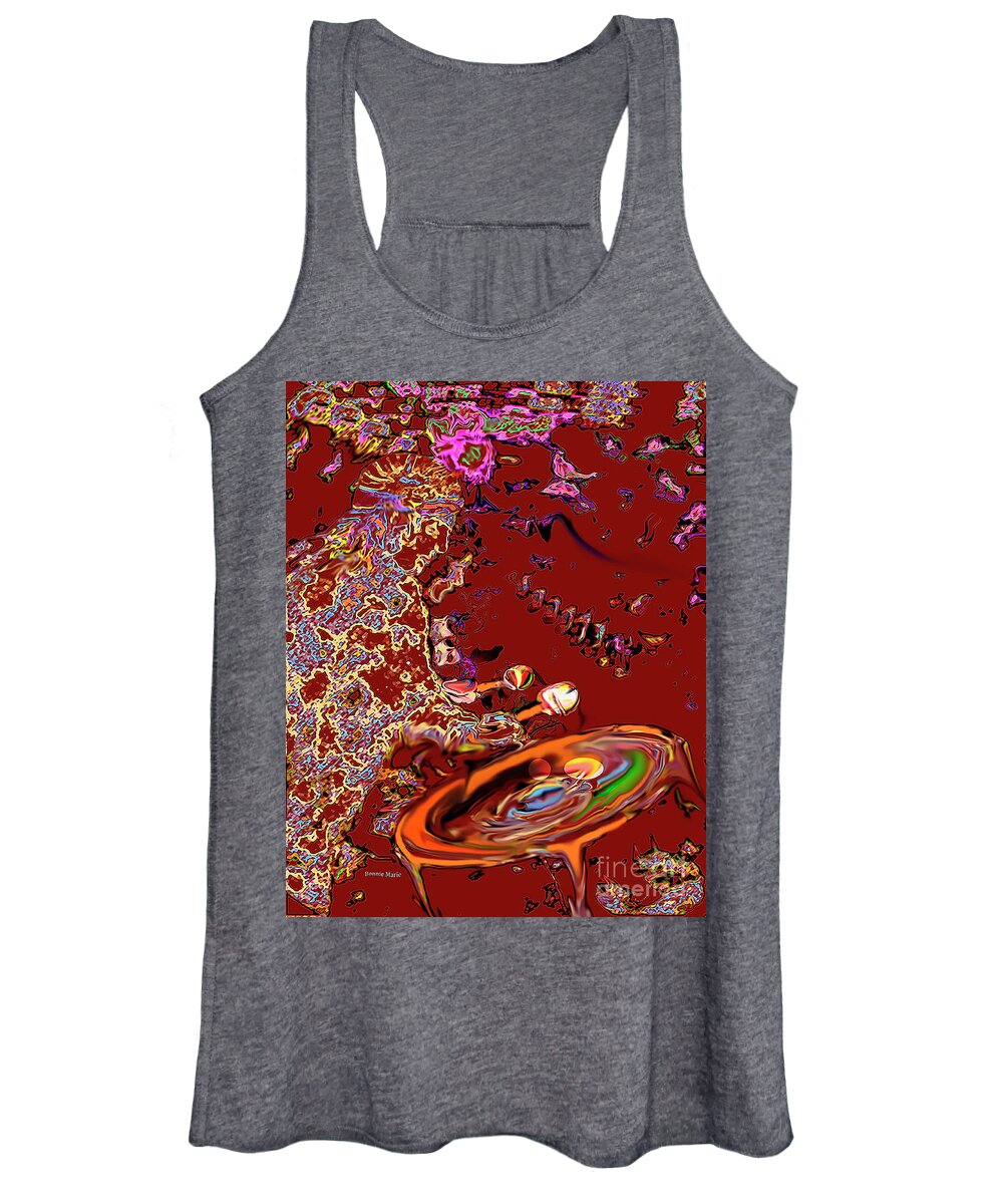 Steel Drums Beat Women's Tank Top featuring the digital art Reggae Beat Red Hot by Bonnie Marie