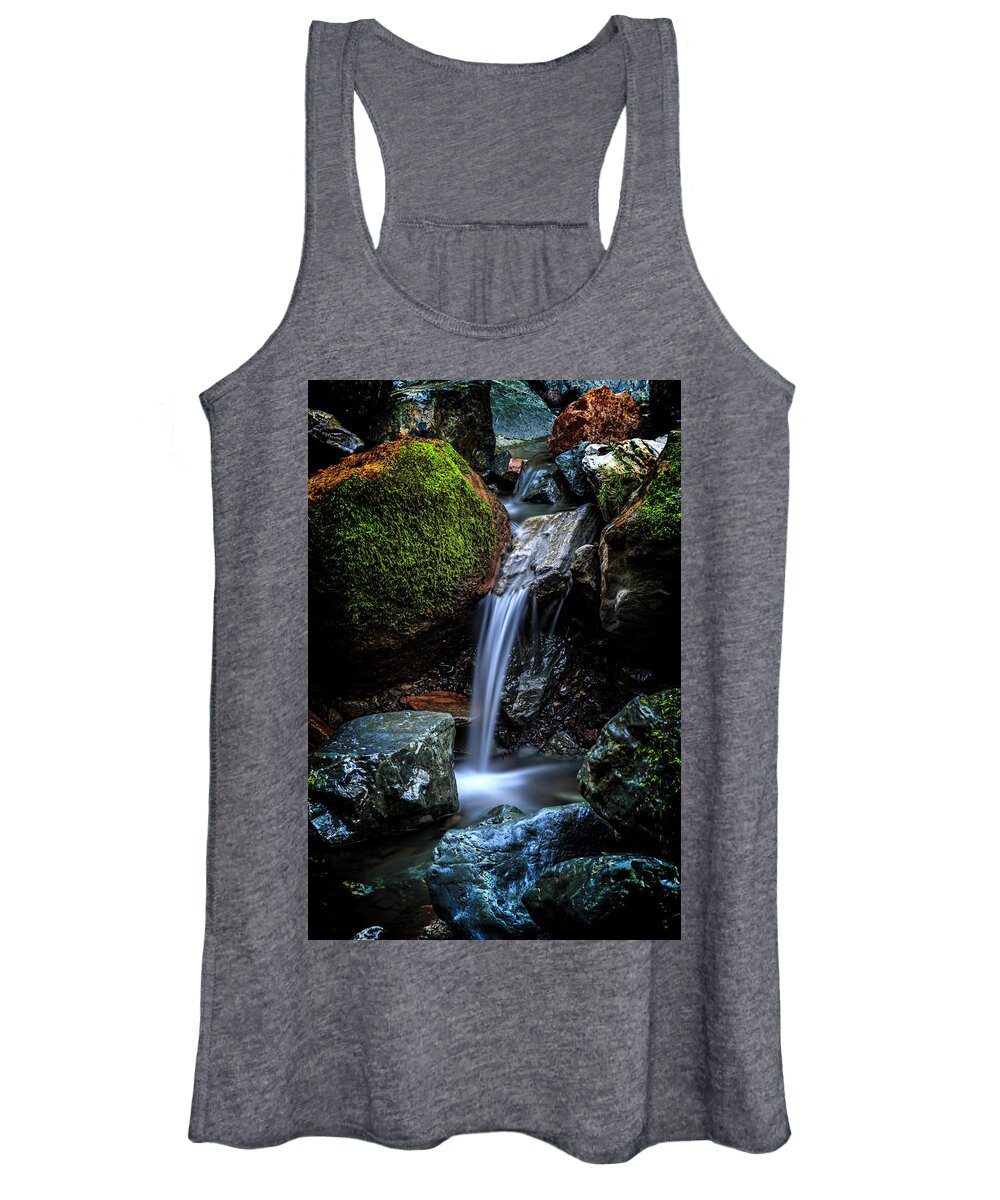 Sugar Loaf Women's Tank Top featuring the photograph Relaxing Waterfall by Bruce Bottomley