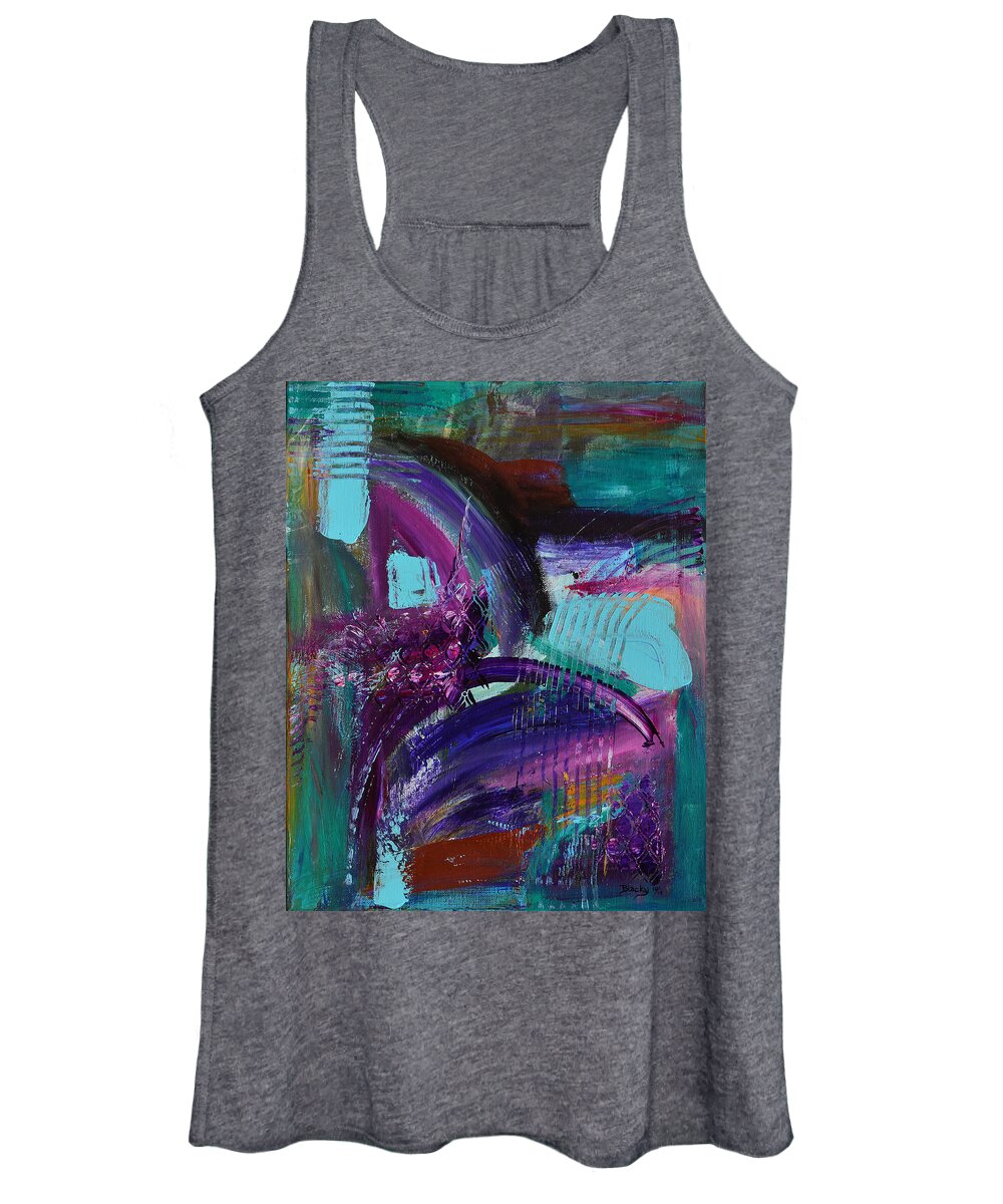 Modern Women's Tank Top featuring the painting Rhapsody In Raspberry by Donna Blackhall