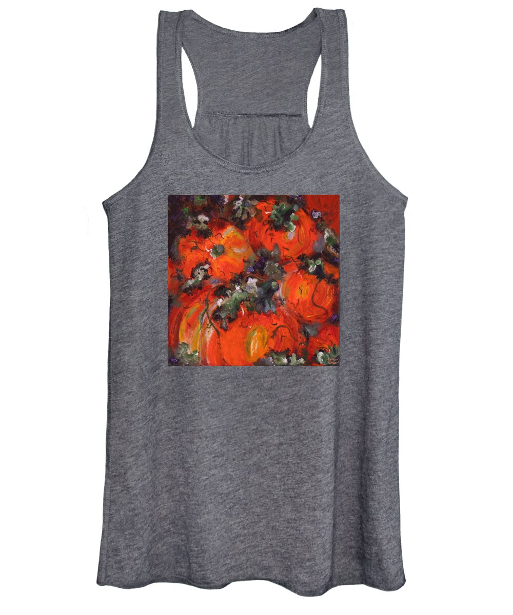Pumpkins Women's Tank Top featuring the painting Ripe For Picking by Marilyn Quigley