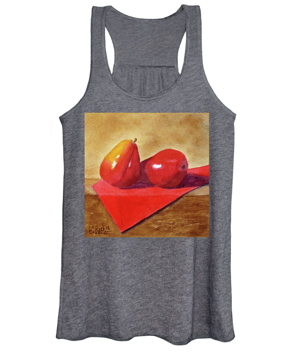 Pear Women's Tank Top featuring the painting Ripe for the Eating by Richard Stedman