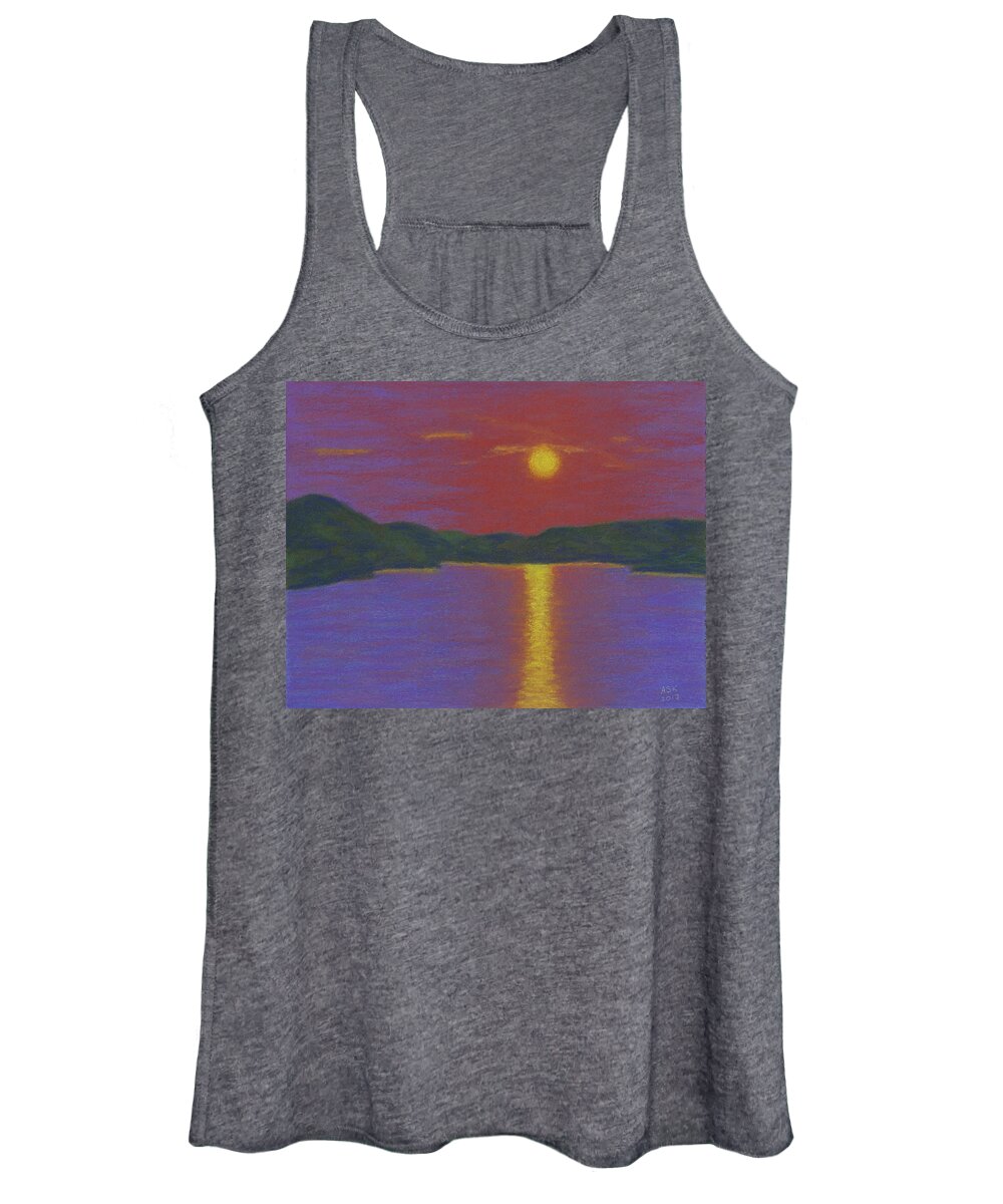 Olifants River Women's Tank Top featuring the pastel Riverboat Sunset by Anne Katzeff