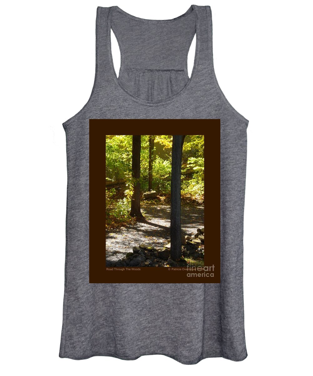 Autumn Women's Tank Top featuring the photograph Road Through the Woods by Patricia Overmoyer