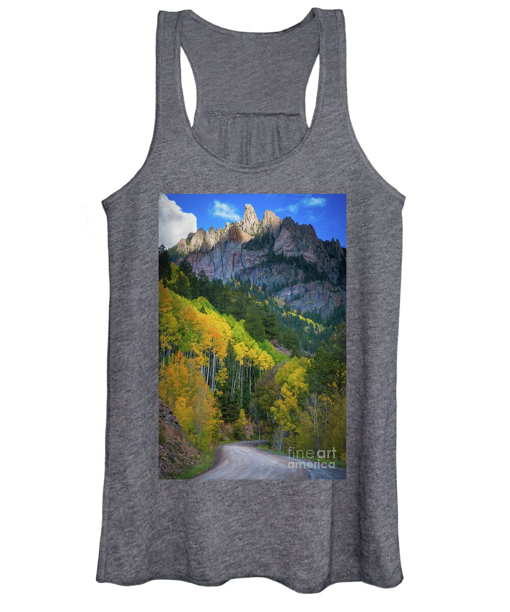 America Women's Tank Top featuring the photograph Road to Silver Mountain by Inge Johnsson