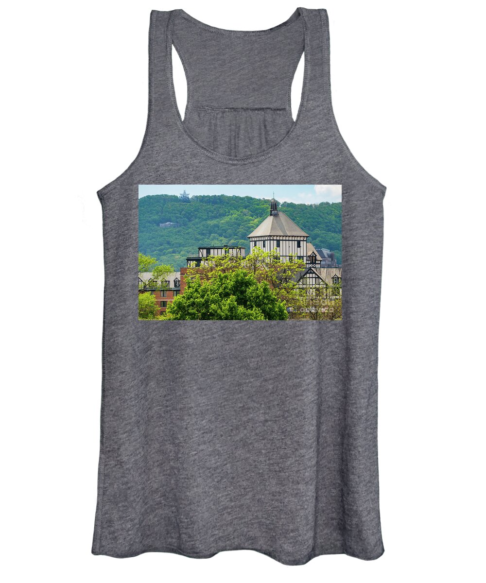 Roanoke Women's Tank Top featuring the photograph Roanoke Star over the Hotel by Bob Phillips