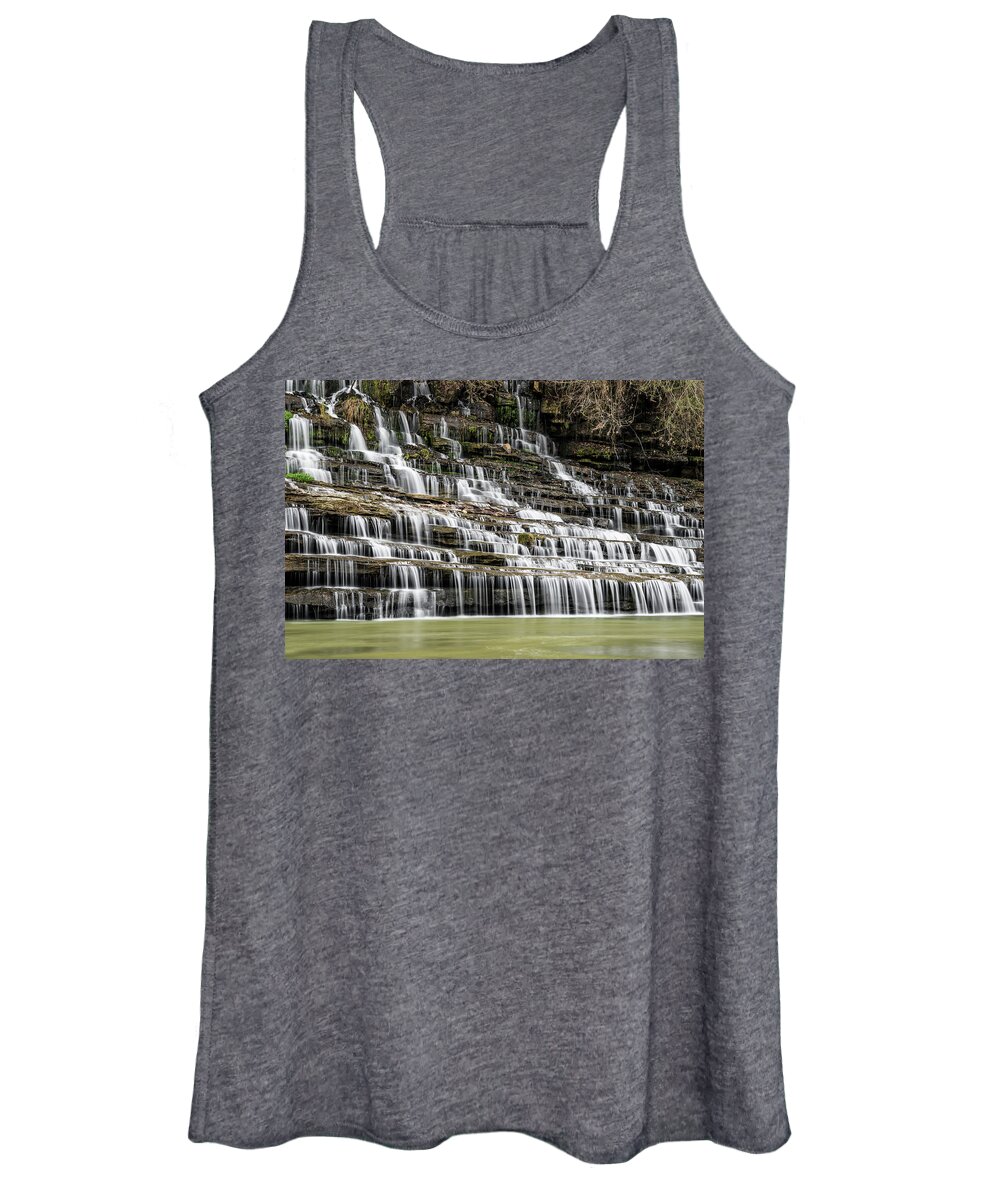Tranquillity Women's Tank Top featuring the photograph Rock island state park Waterfalls - 1 by Mati Krimerman