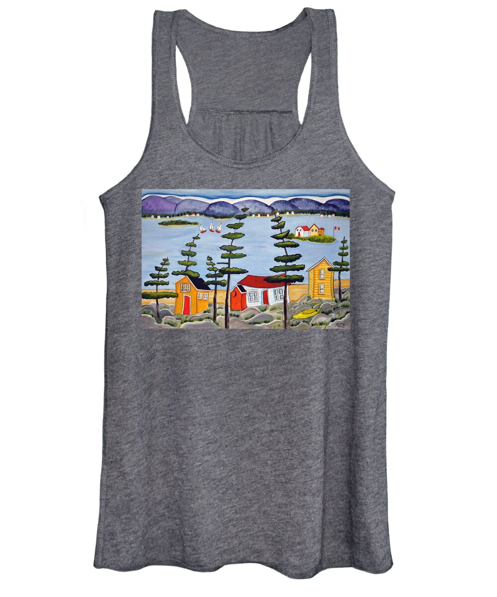 Abstract Women's Tank Top featuring the painting Rocky Shores by Heather Lovat-Fraser